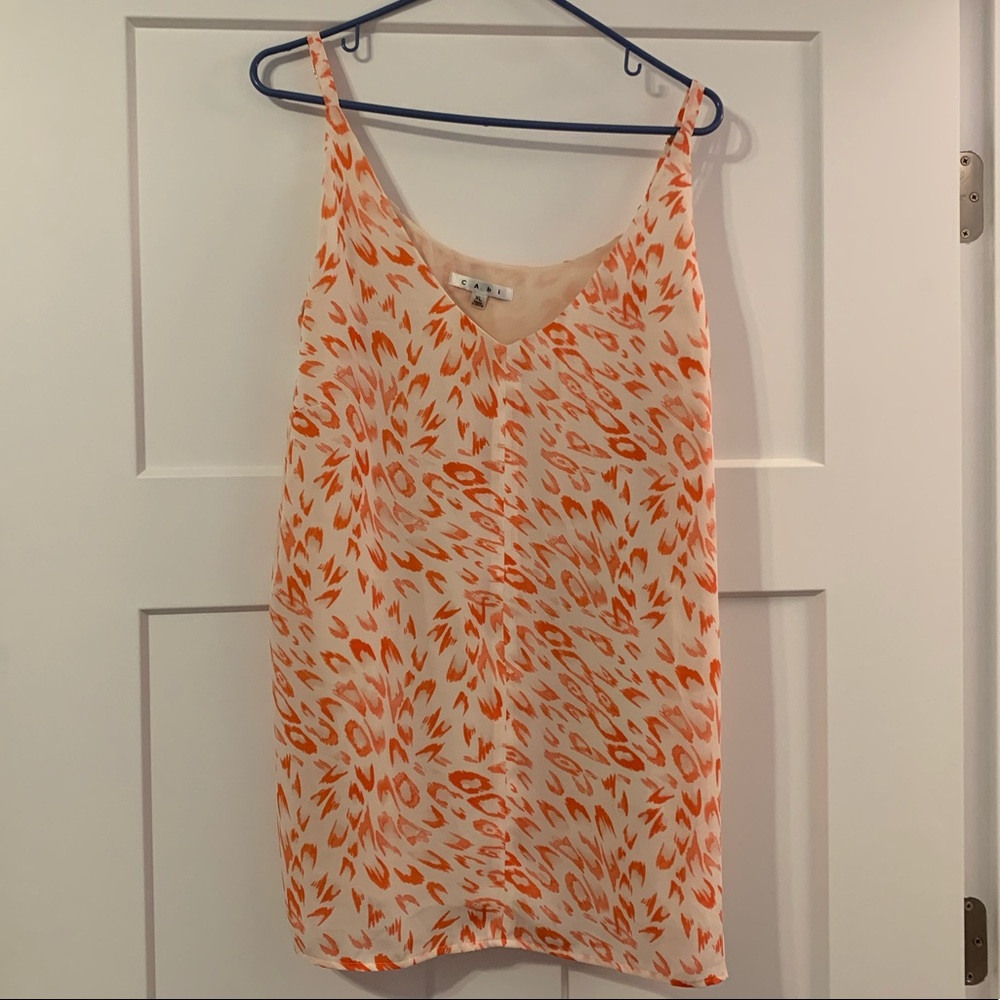 CAbi Orange and Cream Tank Top